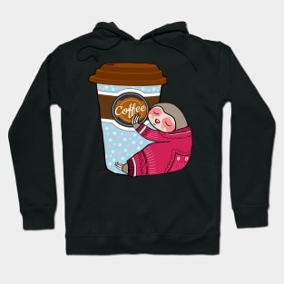 sloth sleeping and love for coffee Hoodie